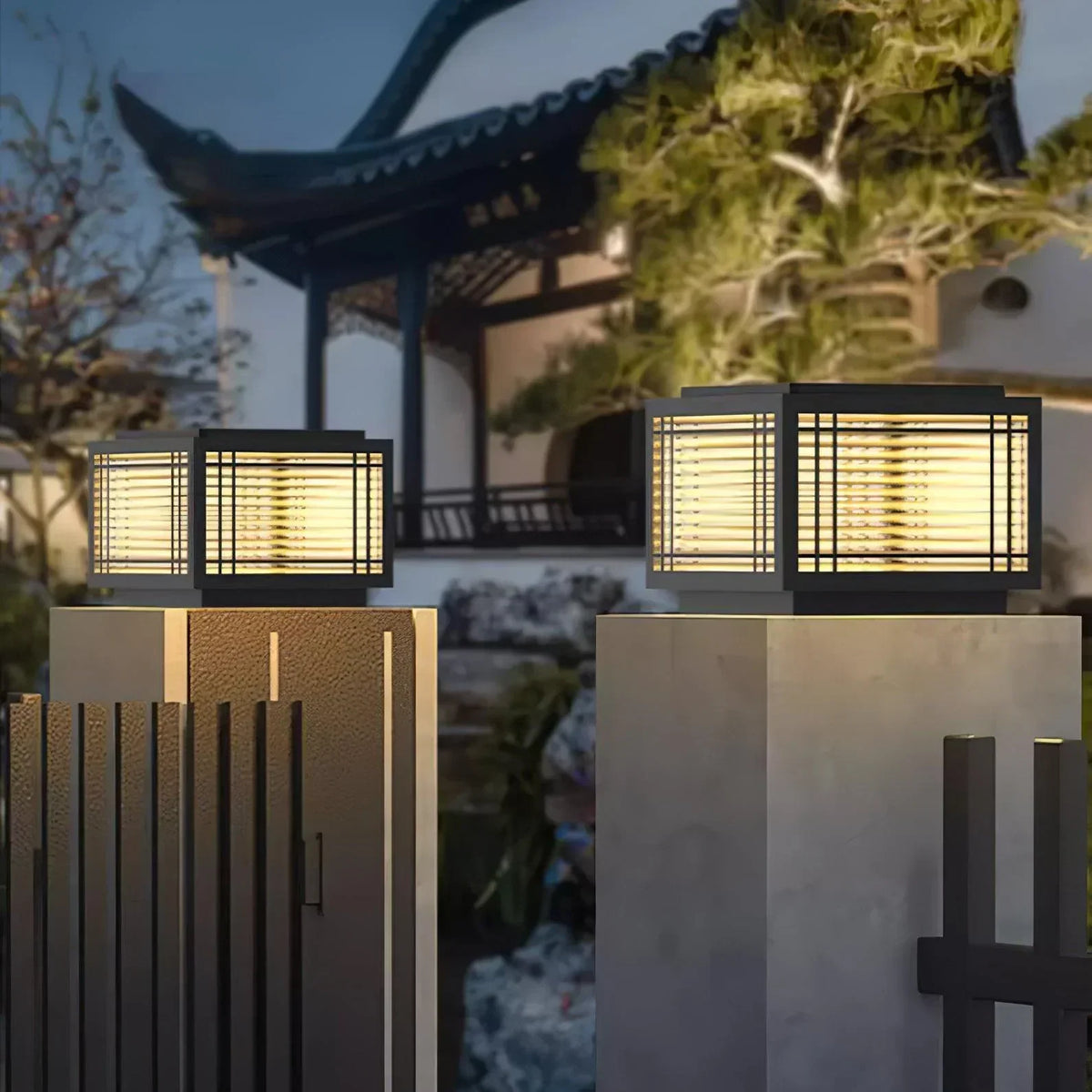 Square Deck Garden Courtyard Outdoor Glass Light – Glass detail 4