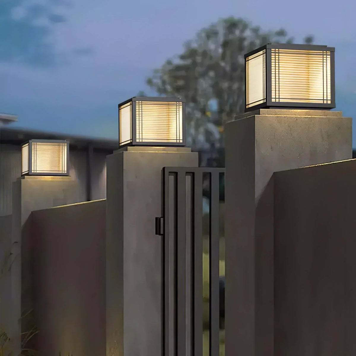 Square Deck Garden Courtyard Outdoor Glass Light – Glass detail 5