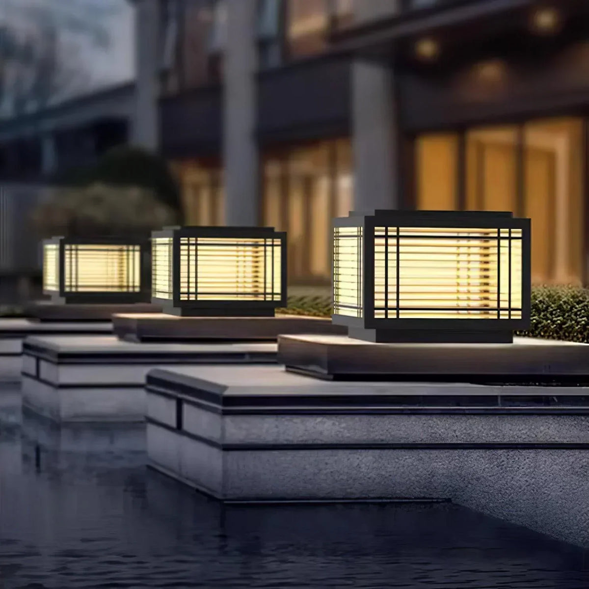 Square Deck Garden Courtyard Outdoor Glass Light – Glass detail 6