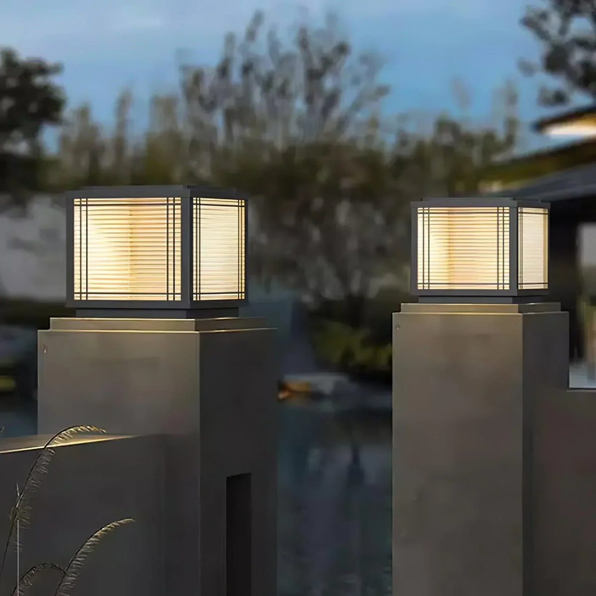 Square Deck Garden Courtyard Outdoor Glass Light – Glass detail 8