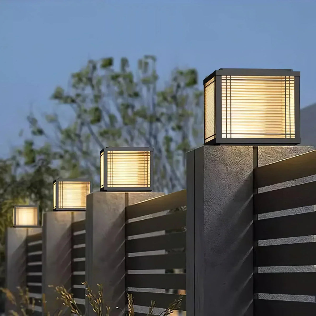 Square Deck Garden Courtyard Outdoor Glass Light – Glass detail 10