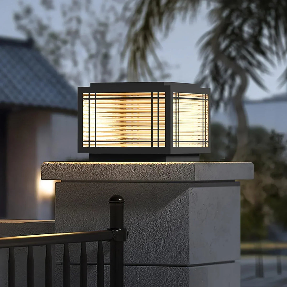 Square Deck Garden Courtyard Outdoor Glass Light – Glass detail 3