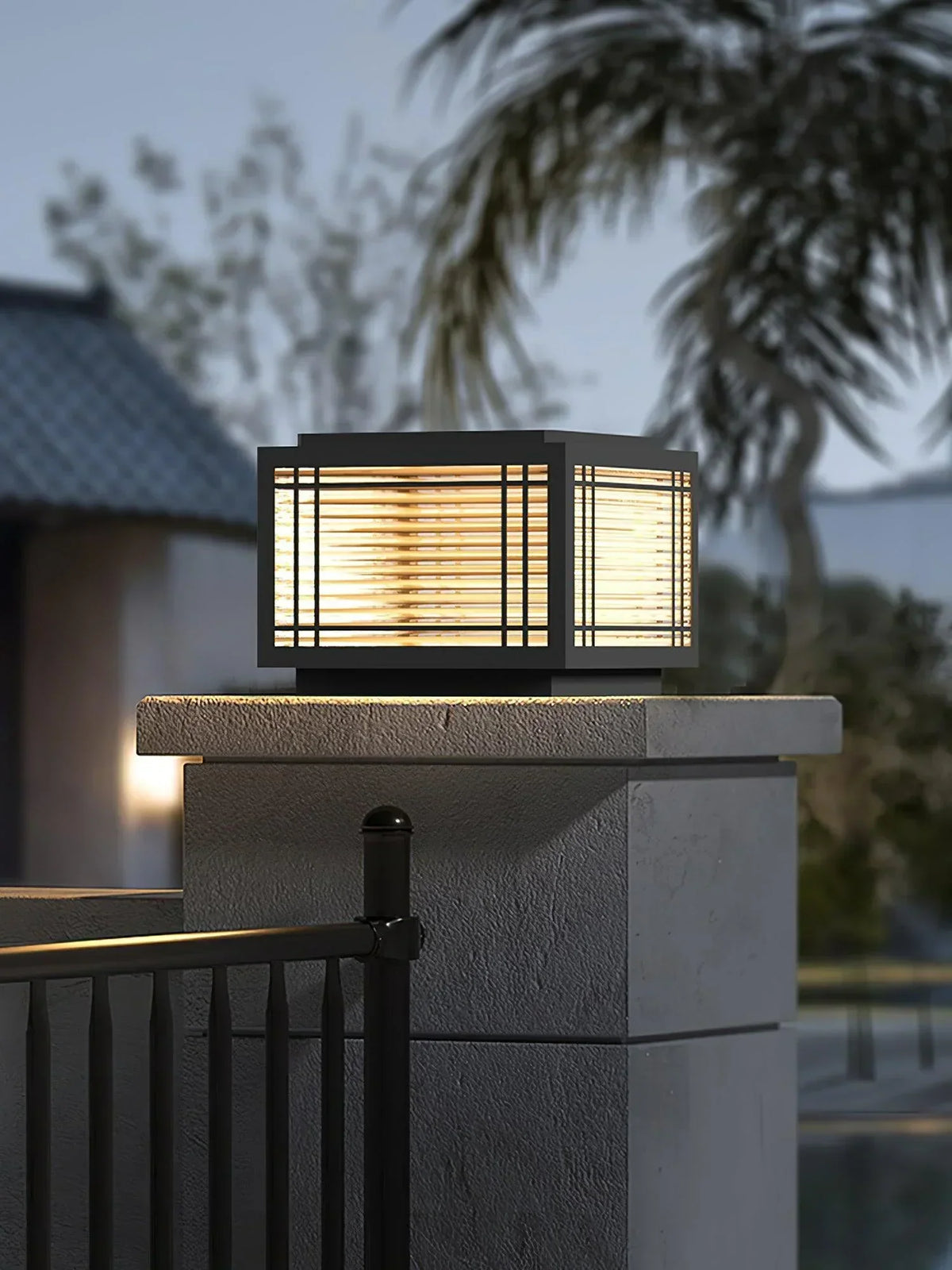 Square Deck Garden Courtyard Outdoor Glass Light – Glass detail 15