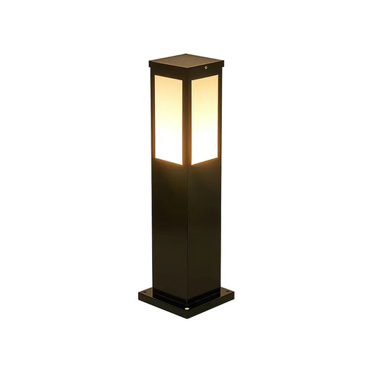 Square Modern Bollard Outdoor Iron Light