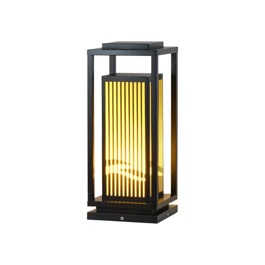 Square Modern Cage Outdoor Alabaster Light