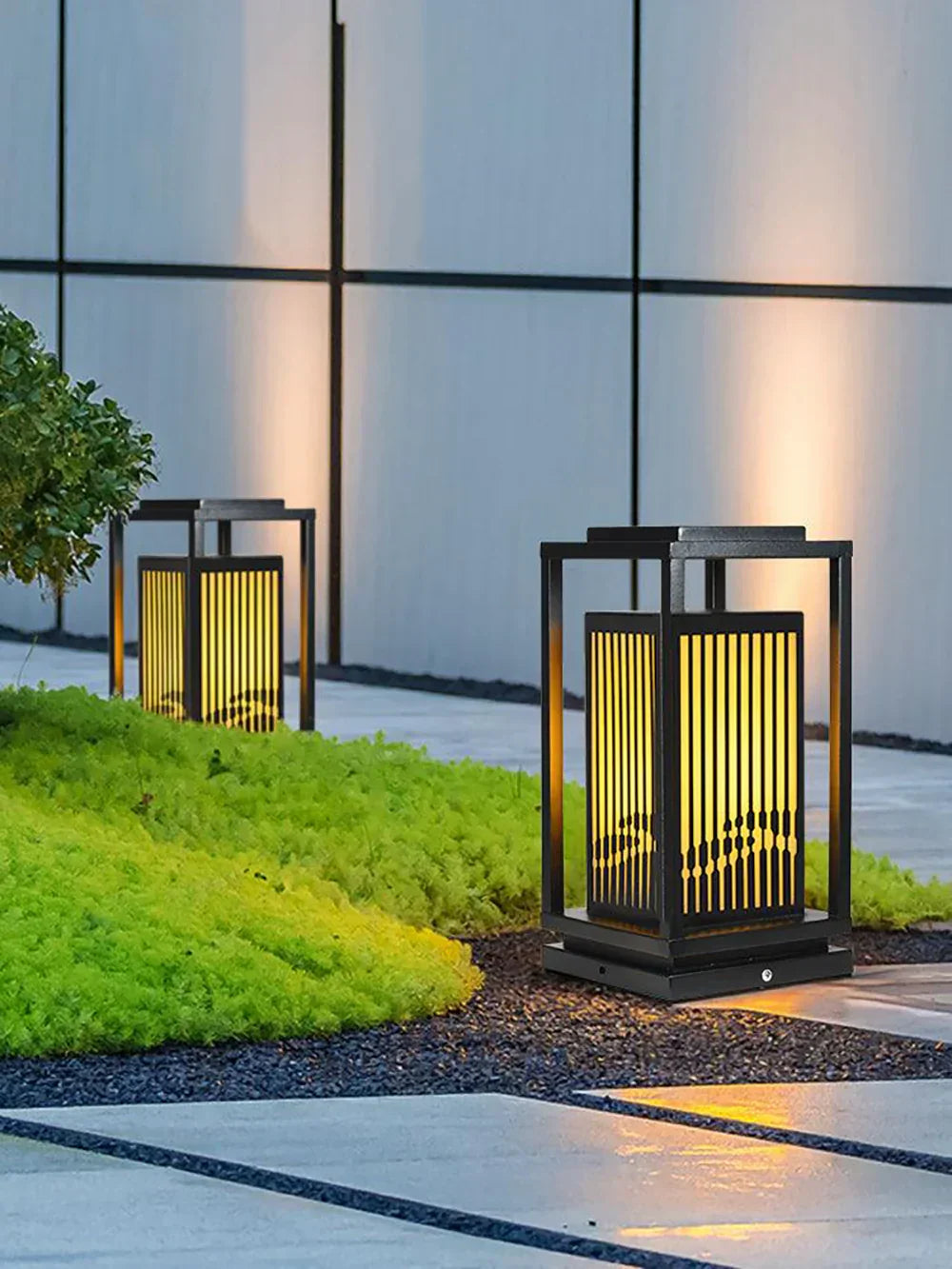 Square Modern Cage Outdoor Alabaster Light – Alabaster detail 11