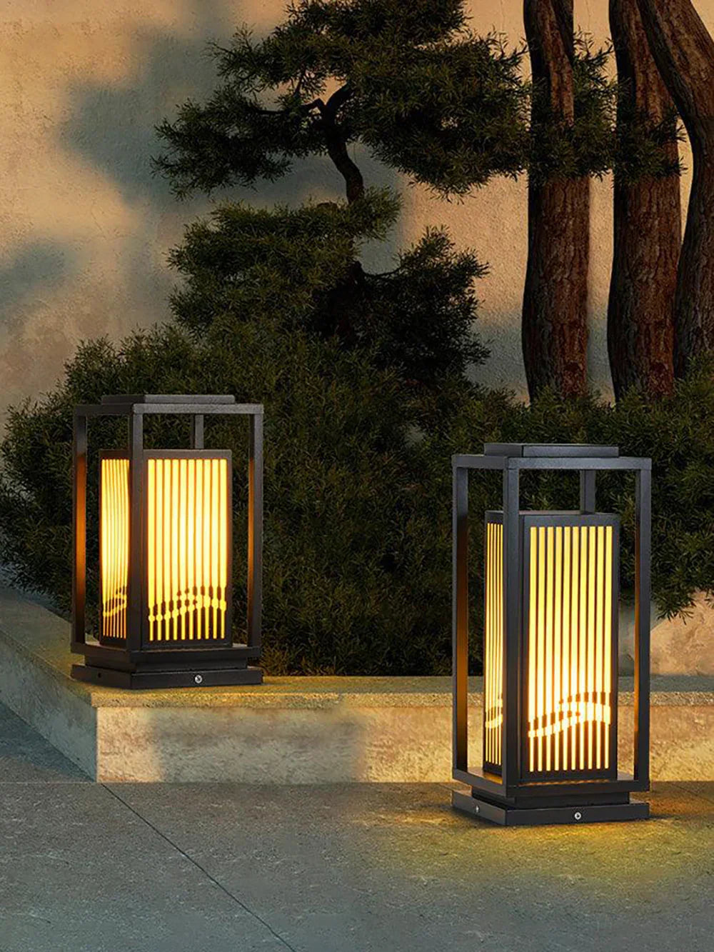 Square Modern Cage Outdoor Alabaster Light – Alabaster detail 12
