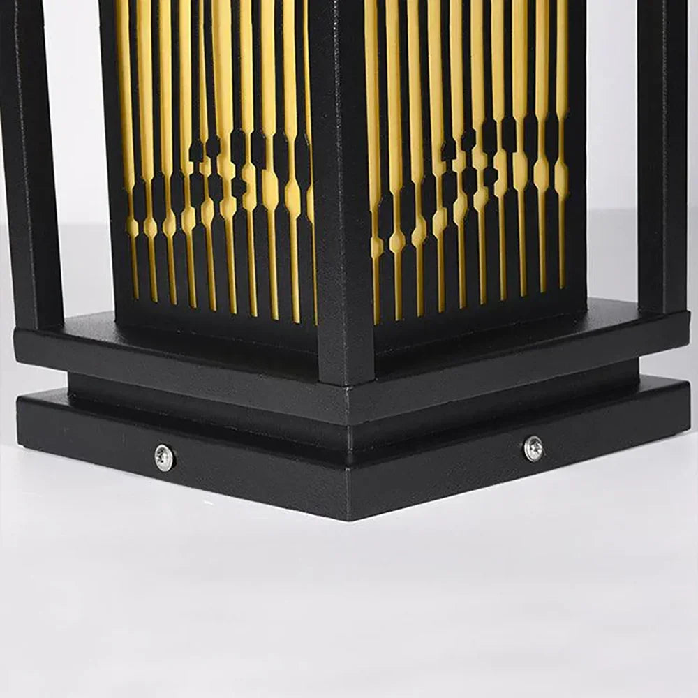 Square Modern Cage Outdoor Alabaster Light – Alabaster detail 15