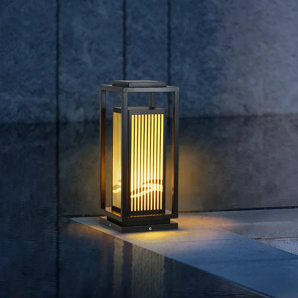 Square Modern Cage Outdoor Alabaster Light – Alabaster detail 10