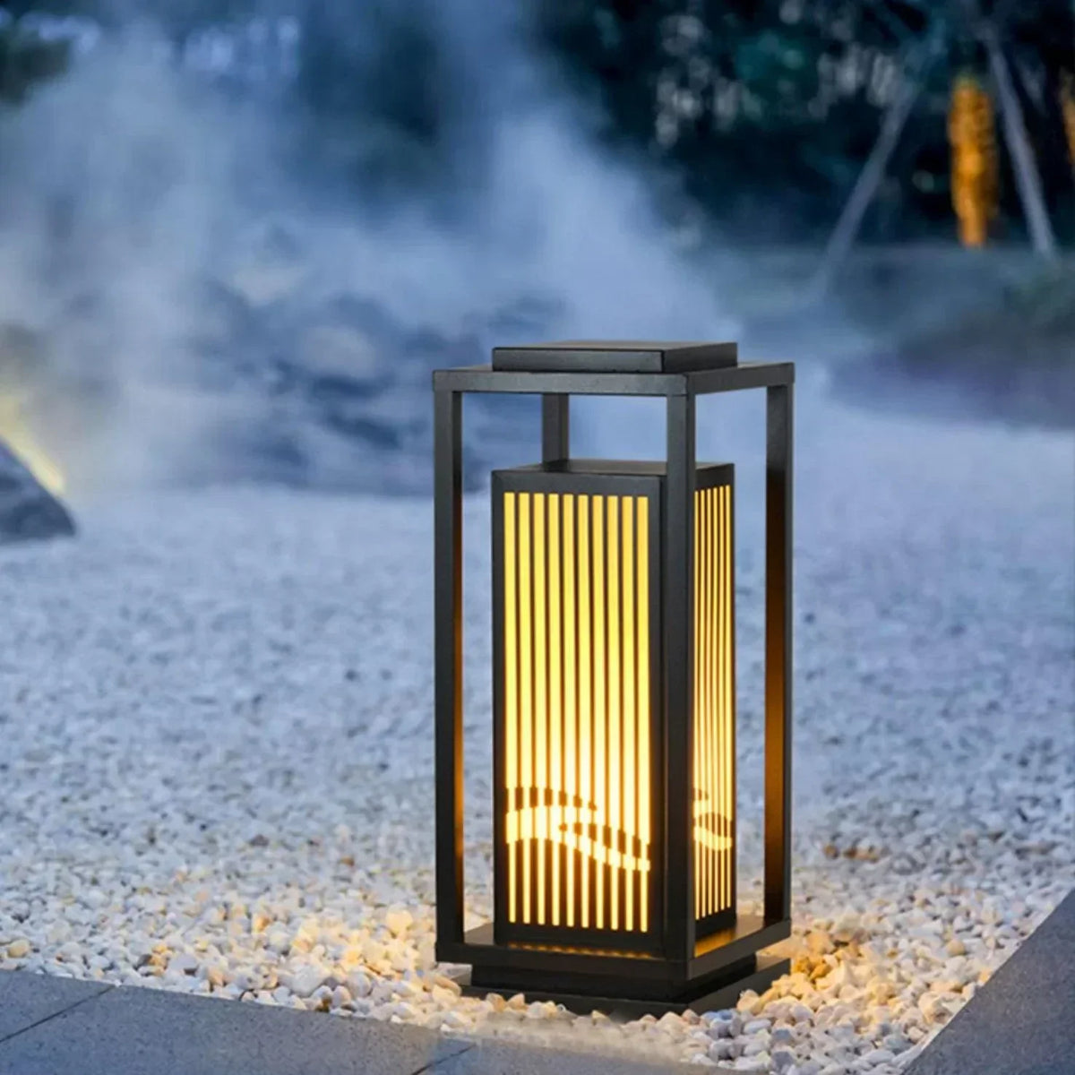 Square Modern Cage Outdoor Alabaster Light – Alabaster detail 8