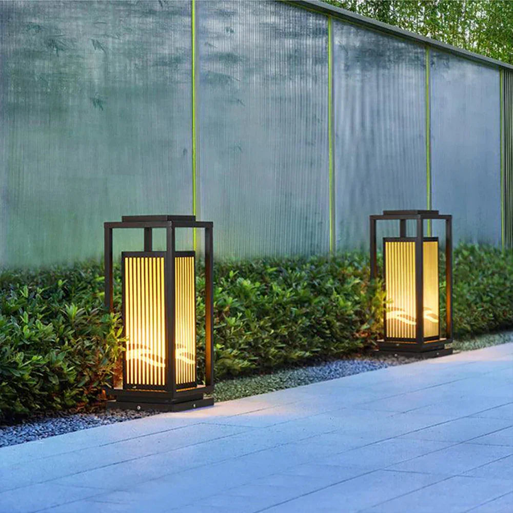 Square Modern Cage Outdoor Alabaster Light – Alabaster detail 13