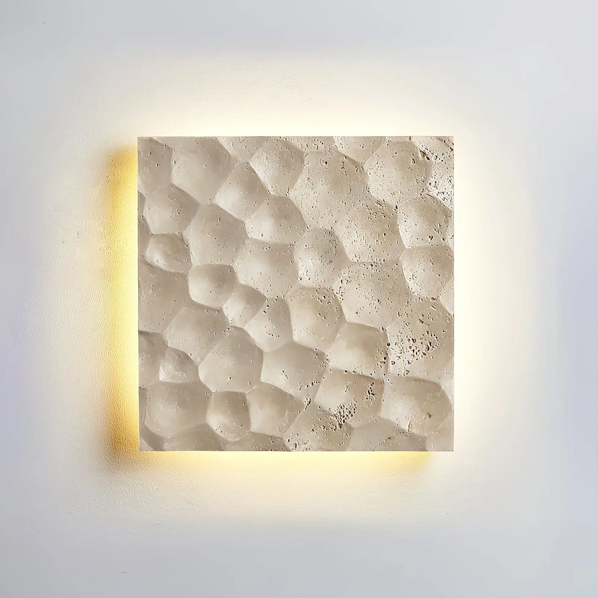 Square Modular Panel Travertine Wall Sconce – Travertine detail 10