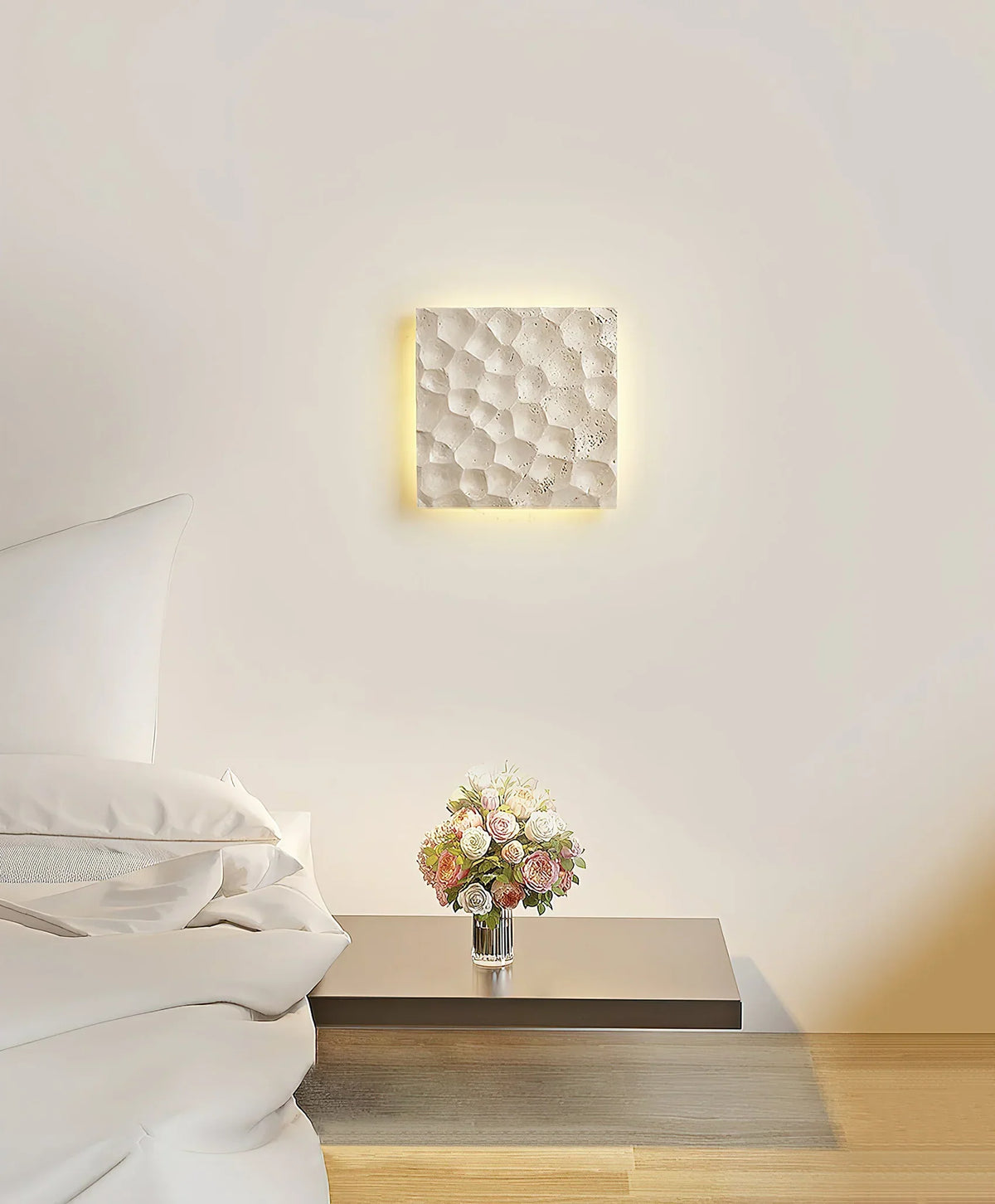 Square Modular Panel Travertine Wall Sconce – Travertine detail 7