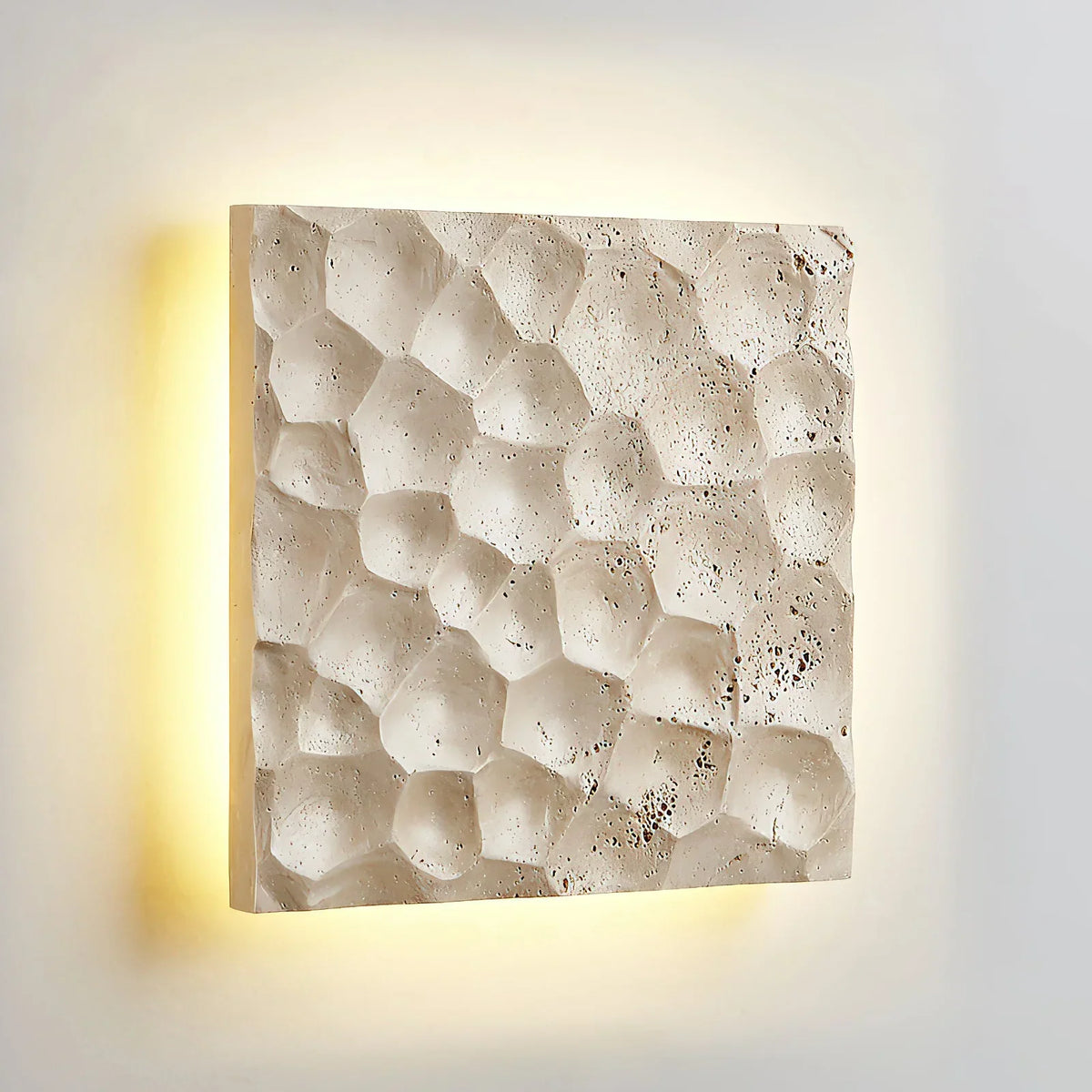 Square Modular Panel Travertine Wall Sconce – Travertine detail 12