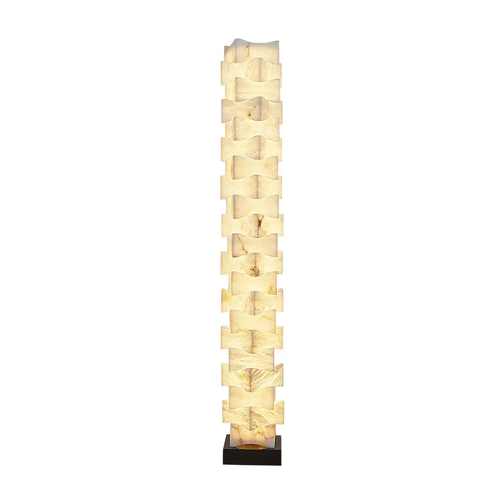 Stacked Alabaster Squares Floor Lamp – Alabaster detail 18