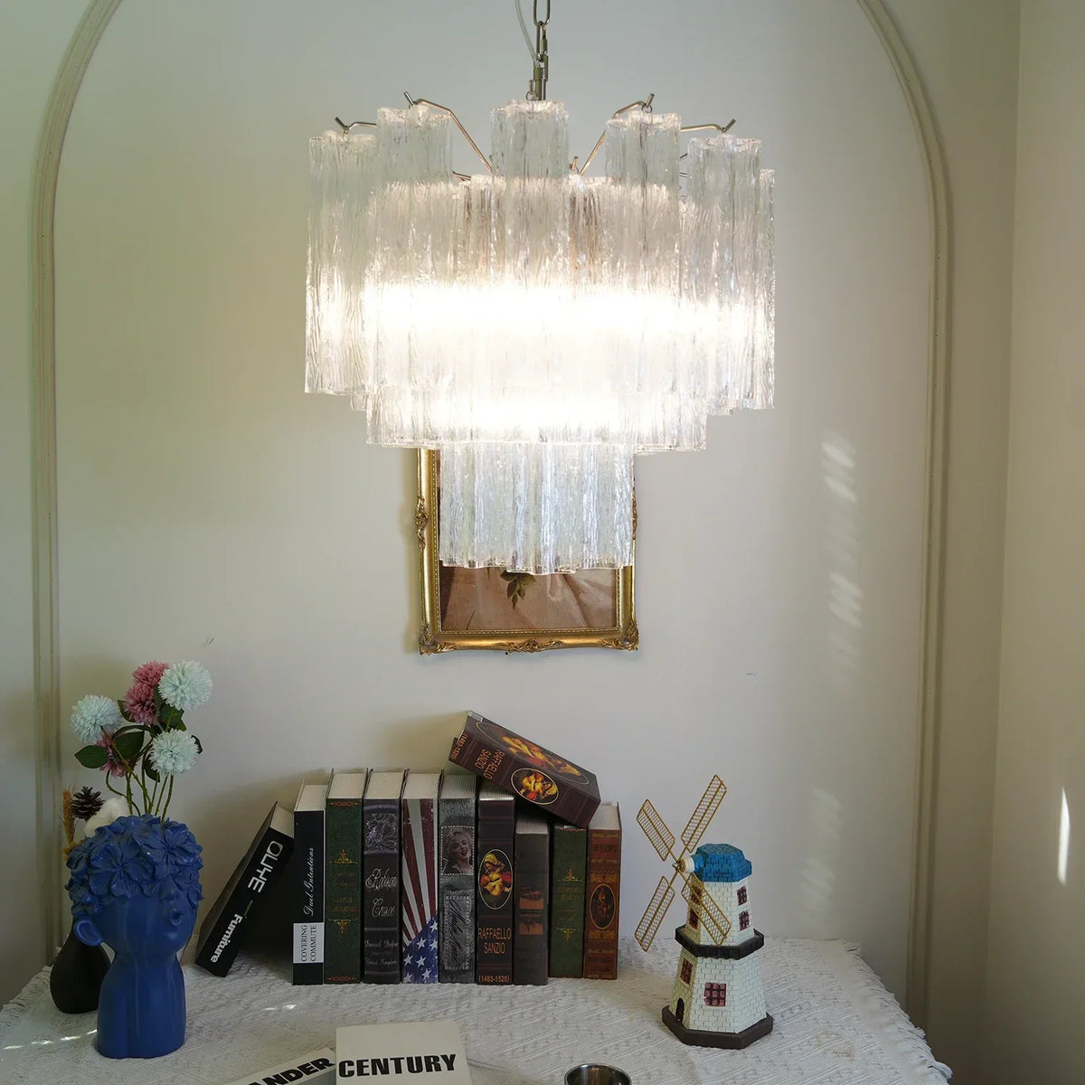 Addis Star-Shaped Glass Tubes Chandelier – Glass detail 44