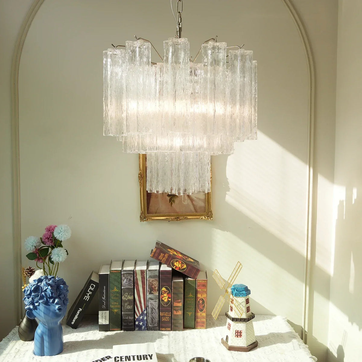 Addis Star-Shaped Glass Tubes Chandelier – Glass detail 43
