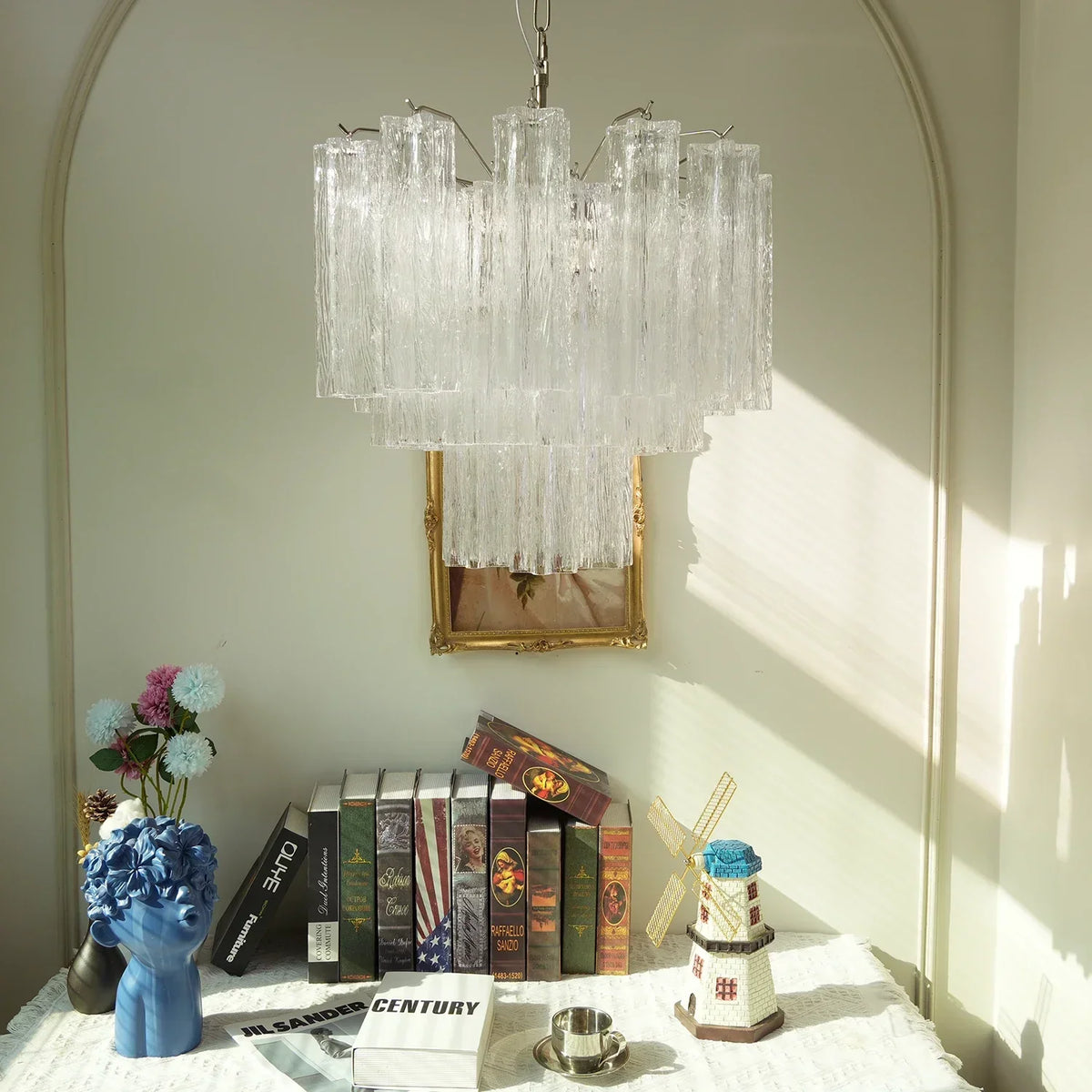 Addis Star-Shaped Glass Tubes Chandelier – Glass detail 45