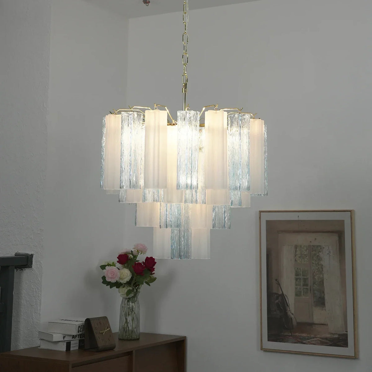 Addis Star-Shaped Glass Tubes Chandelier – Glass detail 32