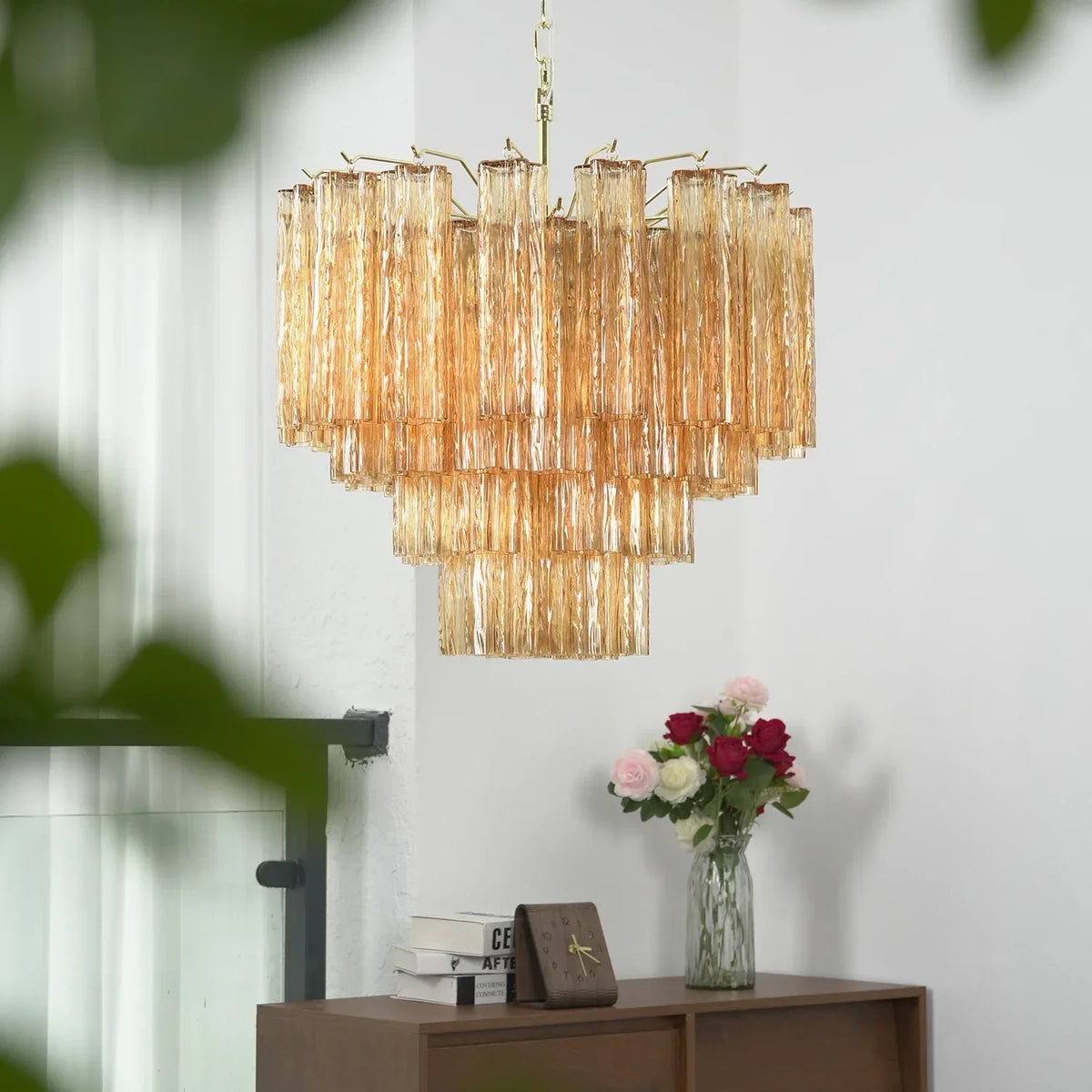 Addis Star-Shaped Glass Tubes Chandelier – Glass detail 30