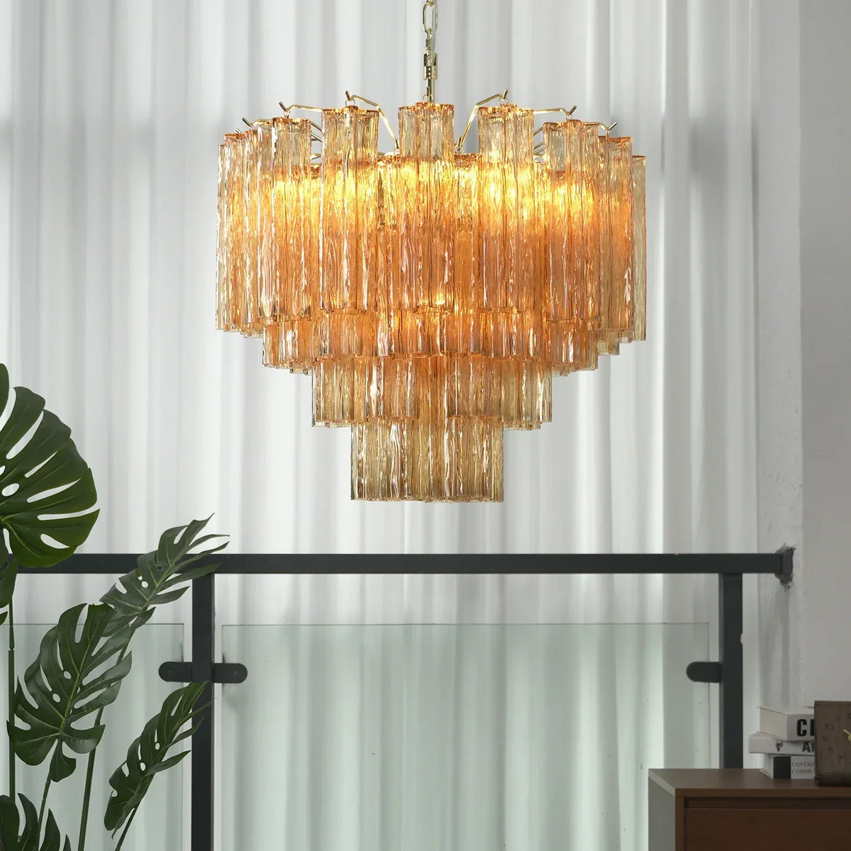 Addis Star-Shaped Glass Tubes Chandelier – Glass detail 28