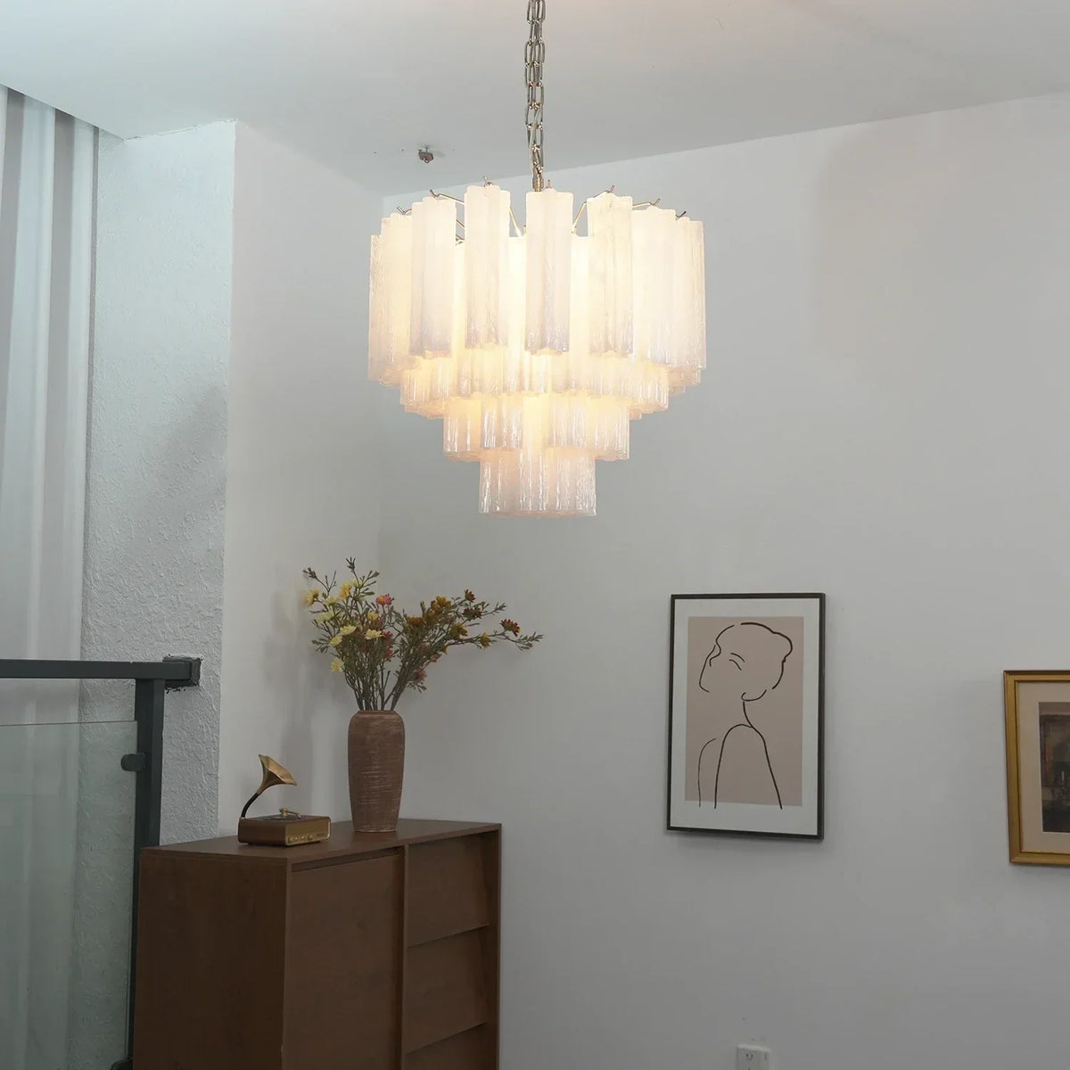 Addis Star-Shaped Glass Tubes Chandelier – Glass detail 24