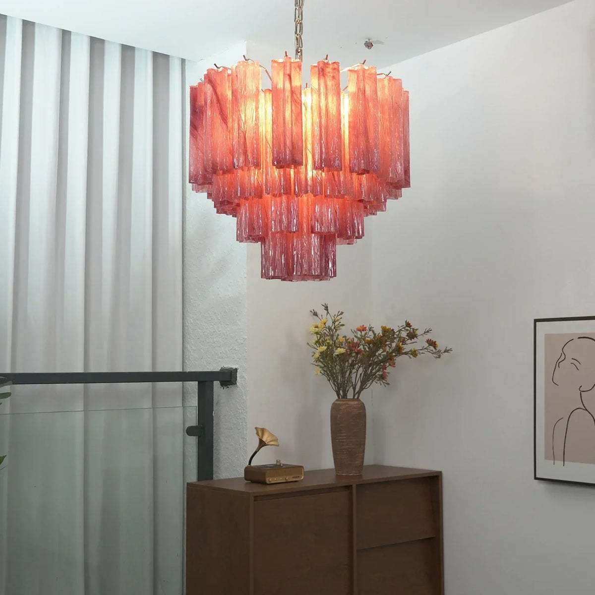 Addis Star-Shaped Glass Tubes Chandelier – Glass detail 23