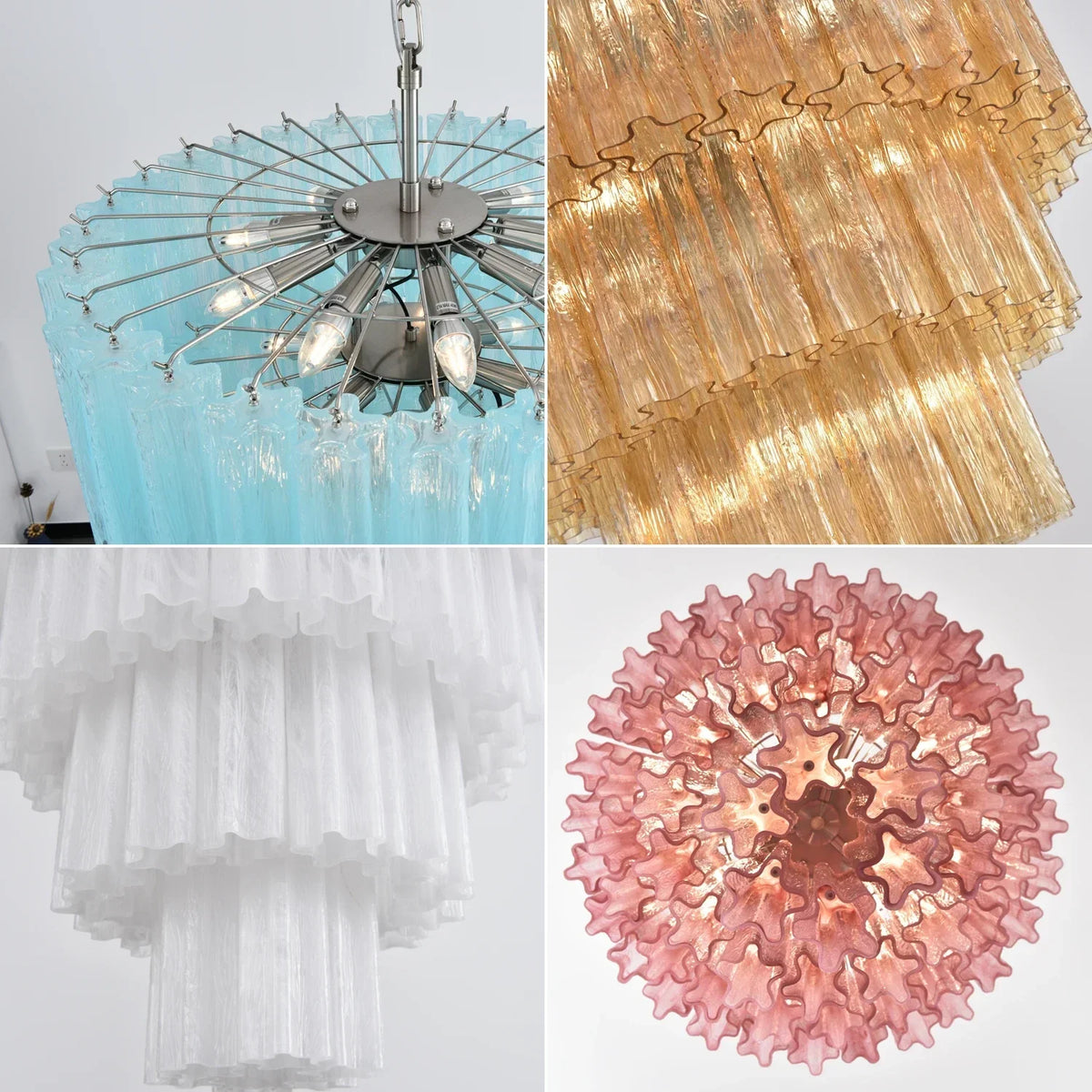 Addis Star-Shaped Glass Tubes Chandelier – Glass detail 55