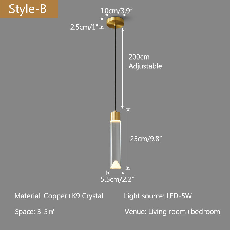 Copper Crystal Pendant Light Multiple Styles Available – Crystal detail 14
