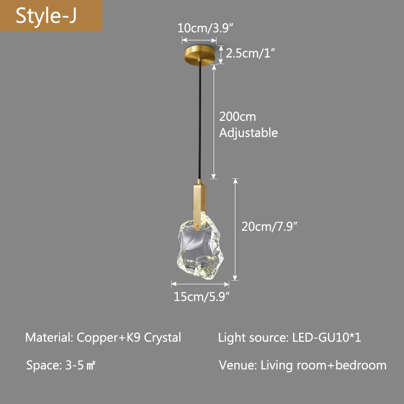 Copper Crystal Pendant Light Multiple Styles Available – Crystal detail 42