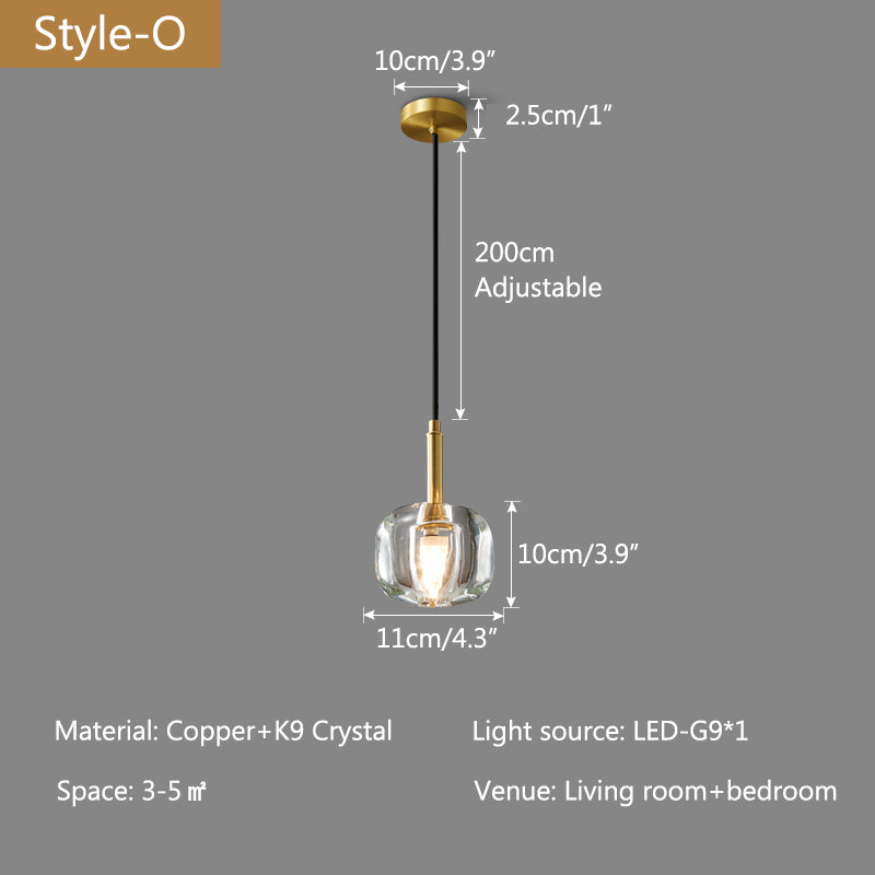 Copper Crystal Pendant Light Multiple Styles Available – Crystal detail 51