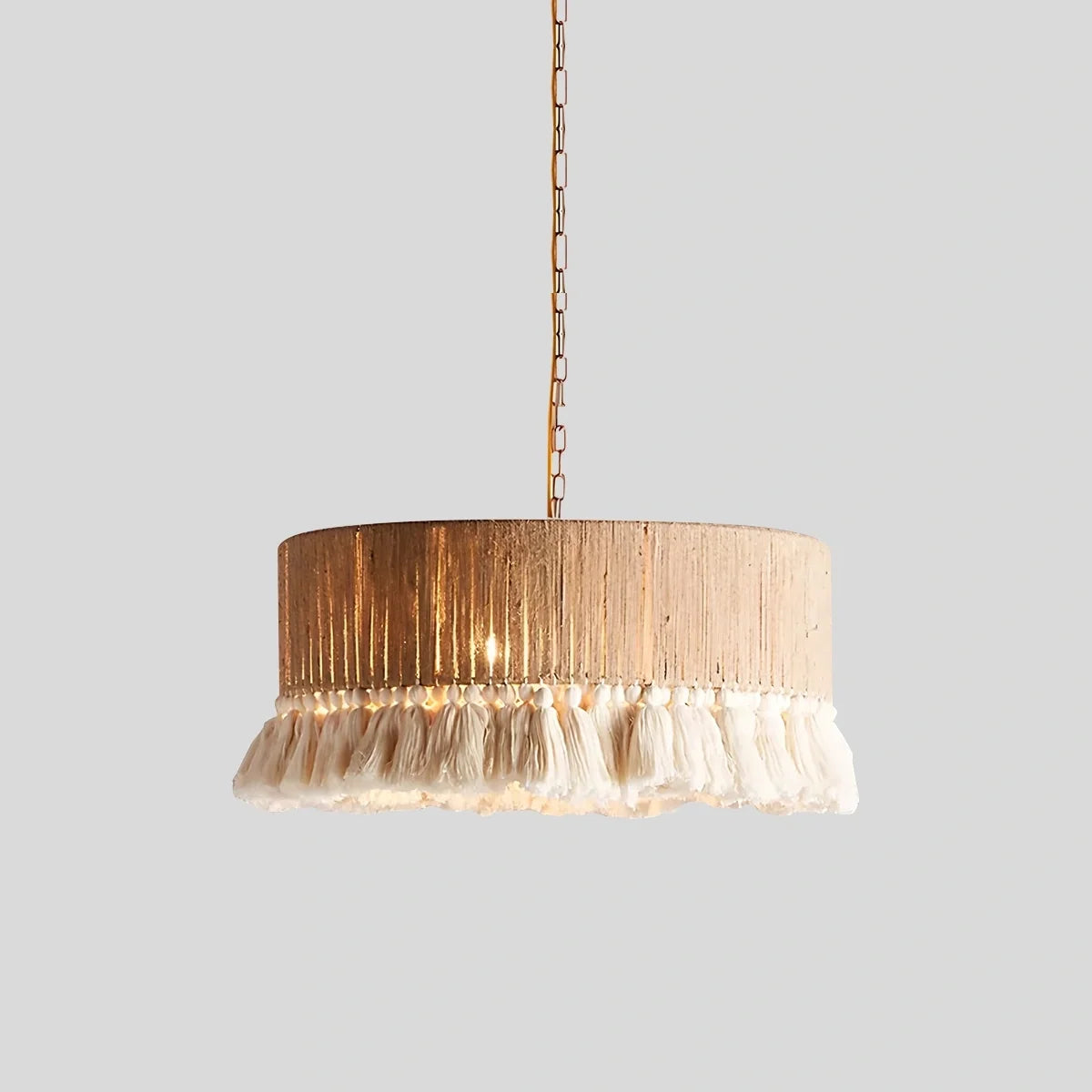 Boho Vintage Twine Fringe Pendant Light – detail 12