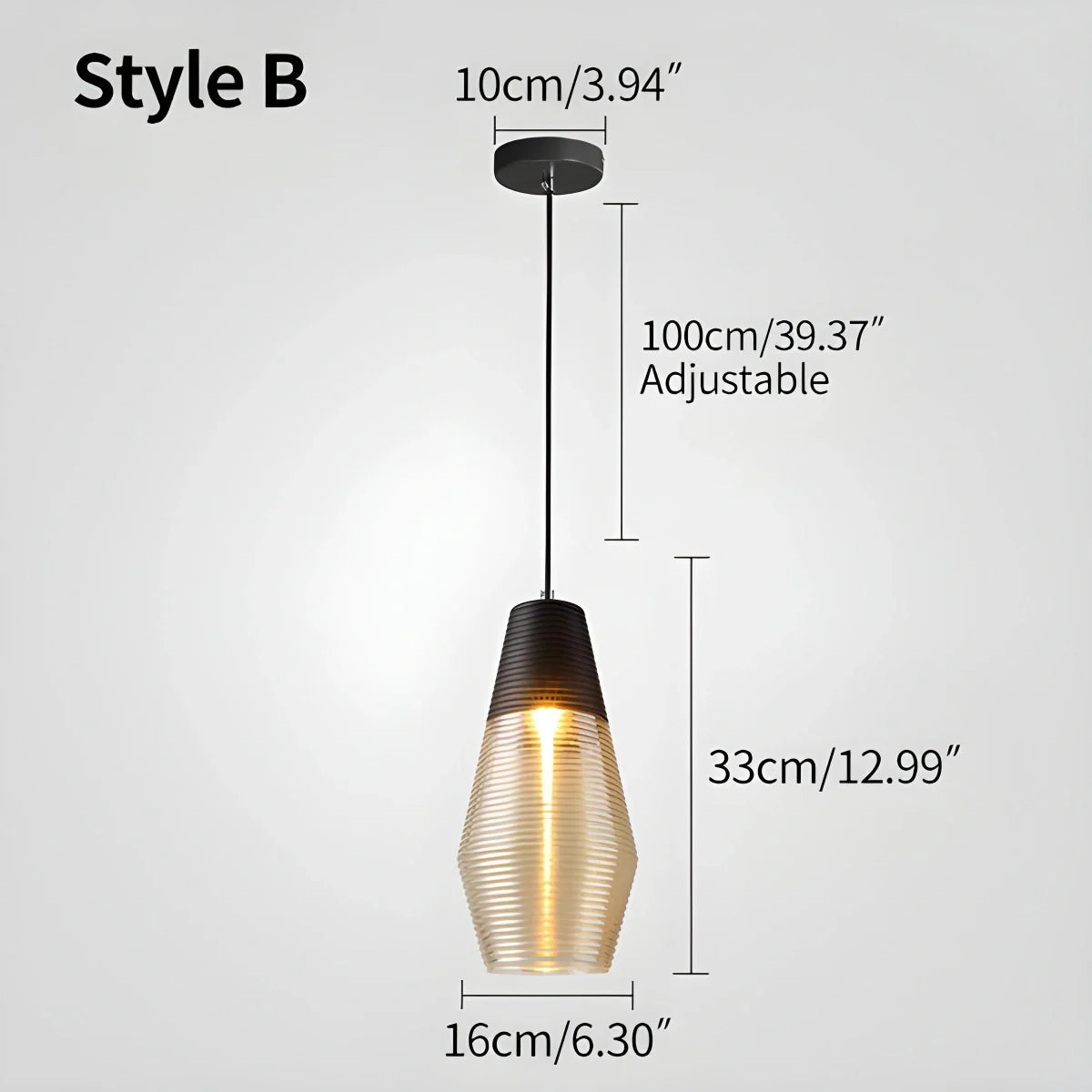 Industrial Style Glass Pendant Light for Kitchen – Glass detail 7