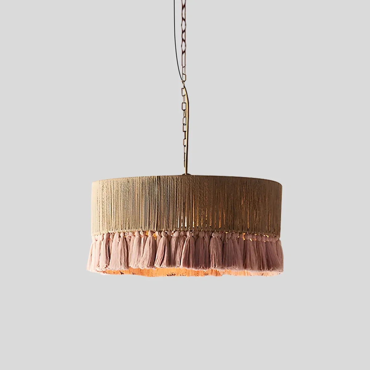 Boho Vintage Twine Fringe Pendant Light – detail 24
