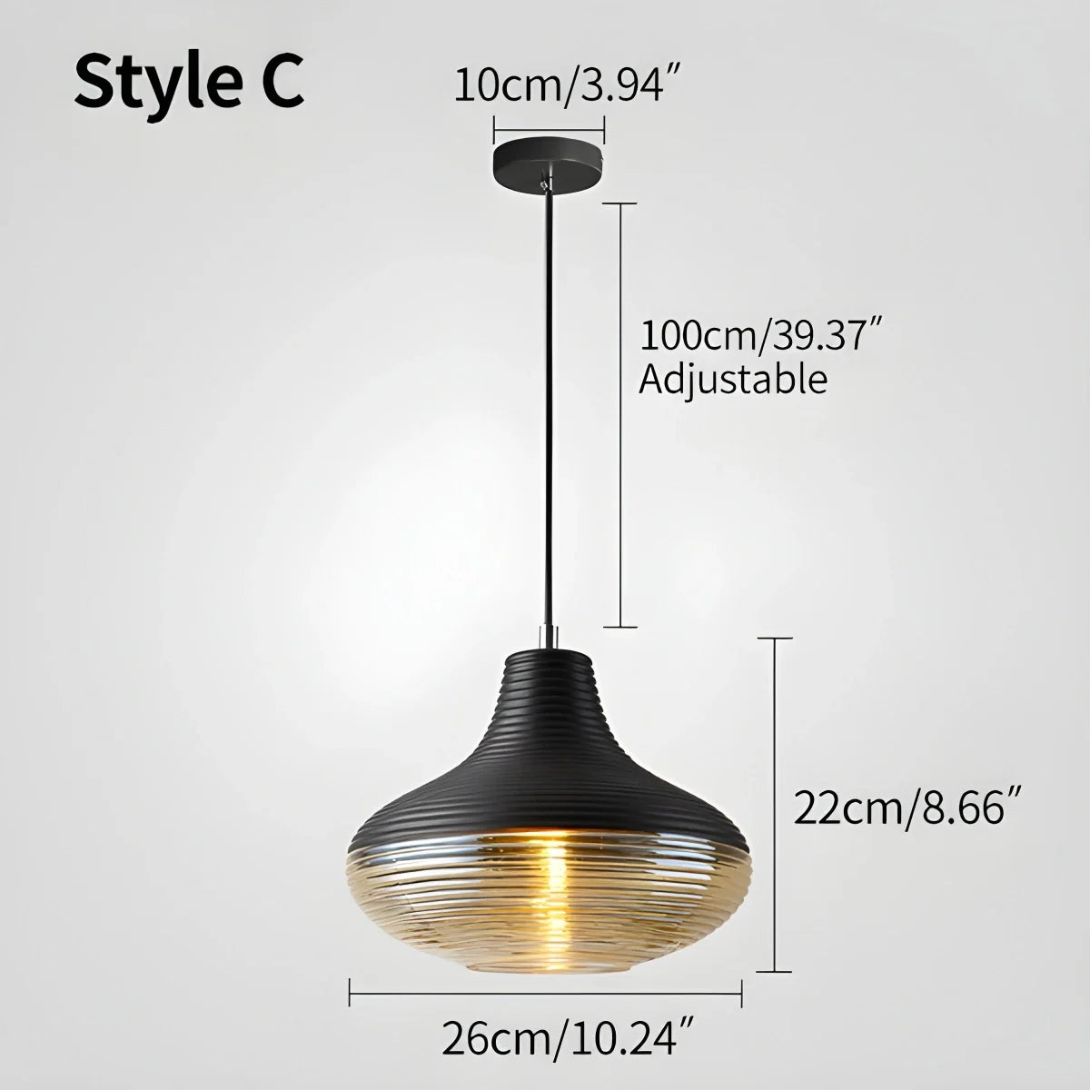 Industrial Style Glass Pendant Light for Kitchen – Glass detail 11