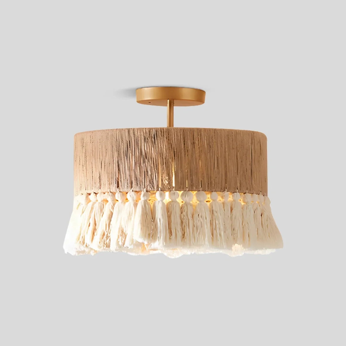 Boho Vintage Twine Fringe Pendant Light – detail 31
