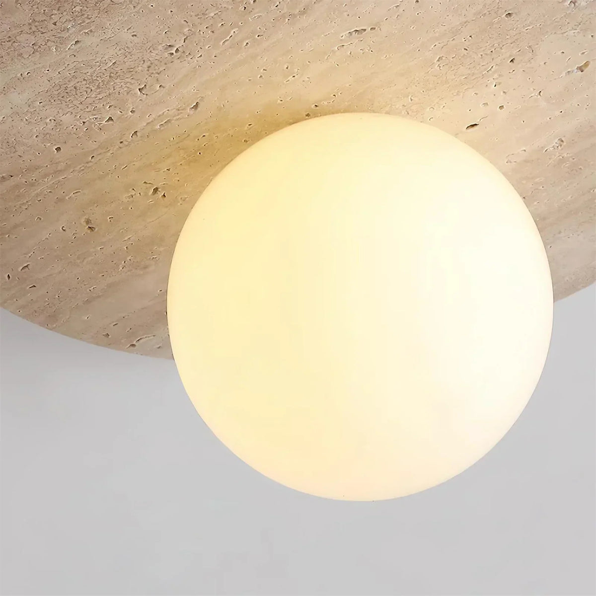 Tanner Disc Travertine Ceiling Light – Travertine detail 8