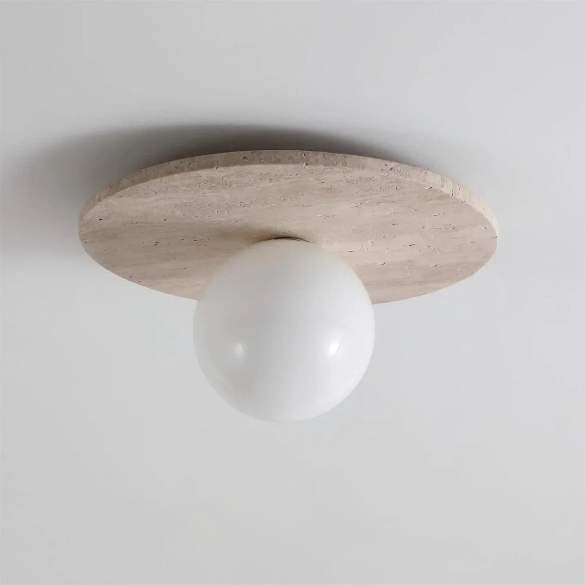 Tanner Disc Travertine Ceiling Light – Travertine detail 12