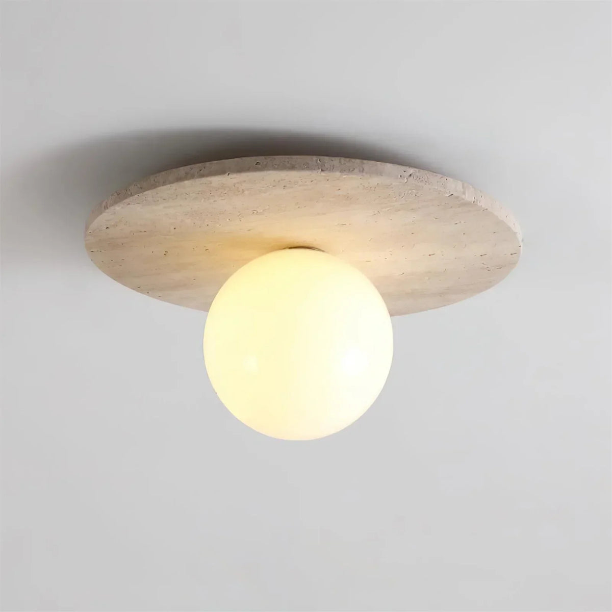 Tanner Disc Travertine Ceiling Light – Travertine detail 11