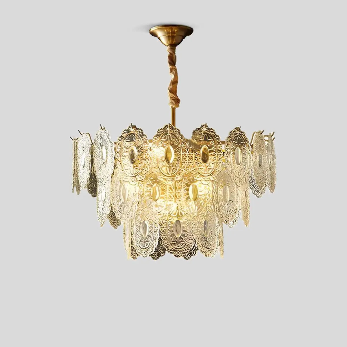 Tiered Textured Glass Chandelier – Glass detail 17