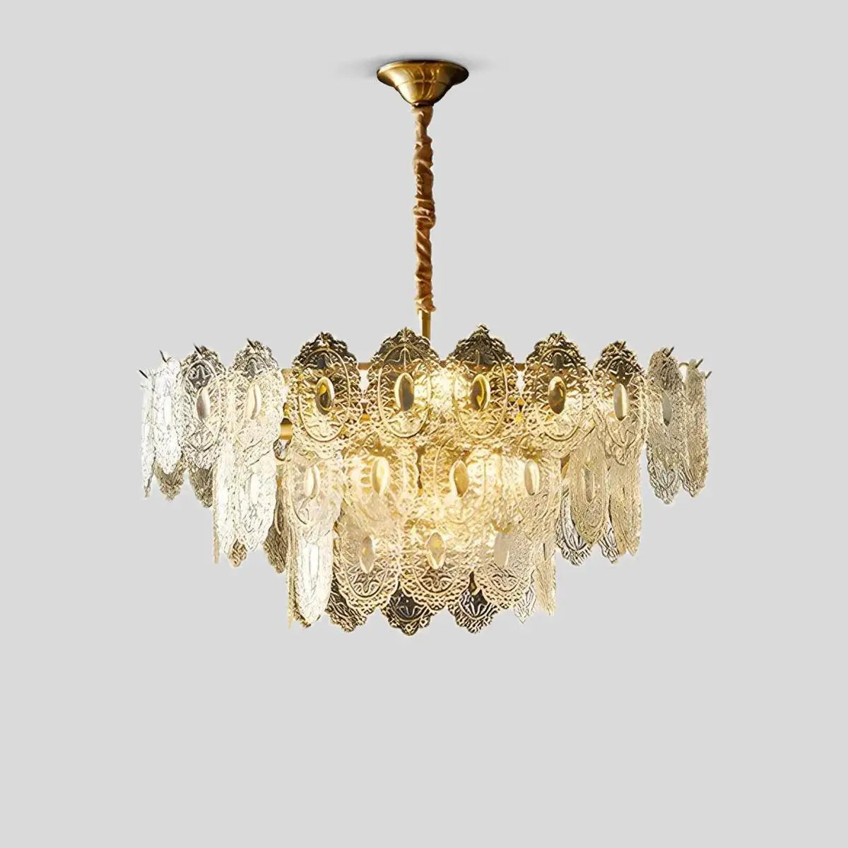 Tiered Textured Glass Chandelier – Glass detail 21