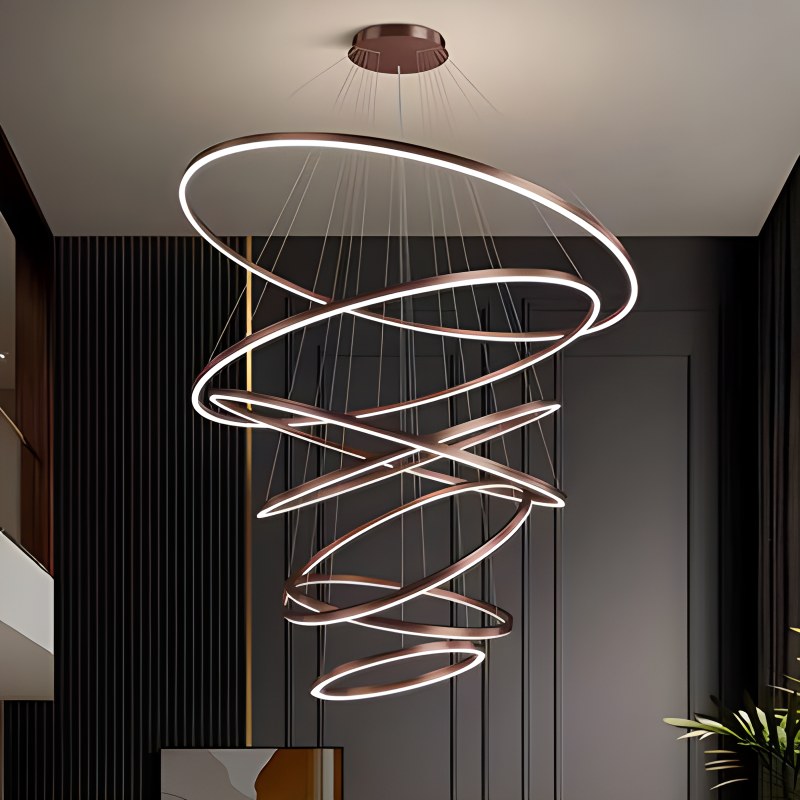 Tiered Ring Chandelier with Multi-Layer Rings – detail 38