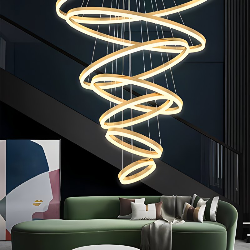 Tiered Ring Chandelier with Multi-Layer Rings – detail 55