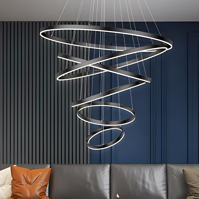 Tiered Ring Chandelier with Multi-Layer Rings – detail 15