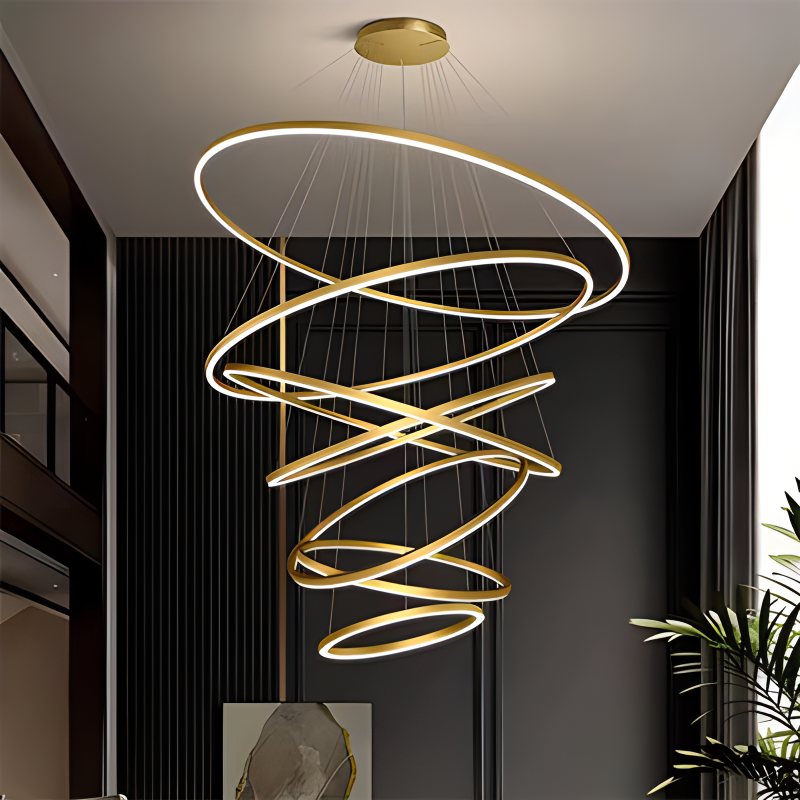 Tiered Ring Chandelier with Multi-Layer Rings – detail 54