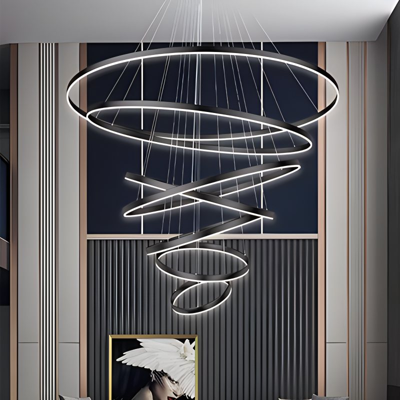 Tiered Ring Chandelier with Multi-Layer Rings – detail 22