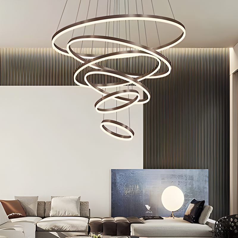 Tiered Ring Chandelier with Multi-Layer Rings – detail 36