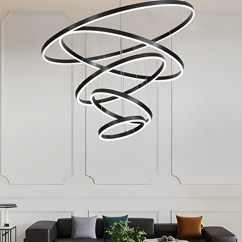 Tiered Ring Chandelier with Multi-Layer Rings – detail 11