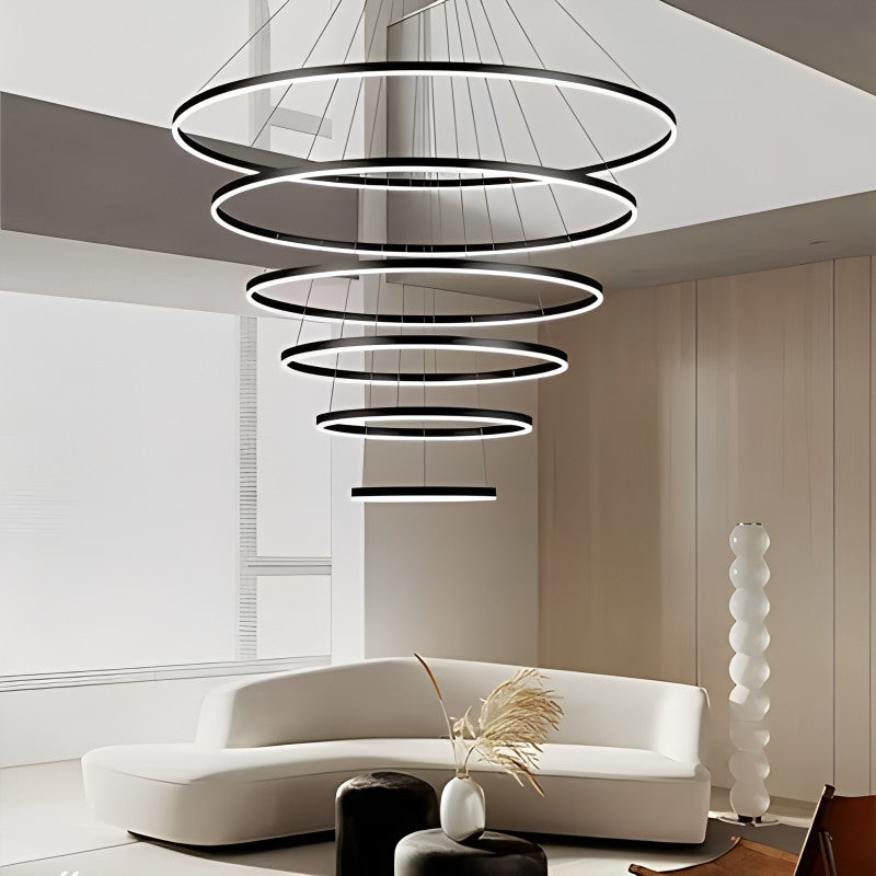 Tiered Ring Chandelier with Multi-Layer Rings – detail 16