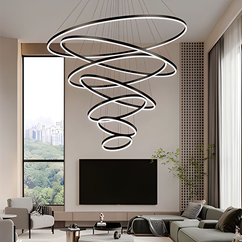 Tiered Ring Chandelier with Multi-Layer Rings – detail 19